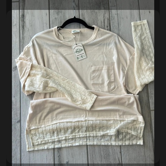 Very J Cream Long Sleeve Top - Picture 1 of 1